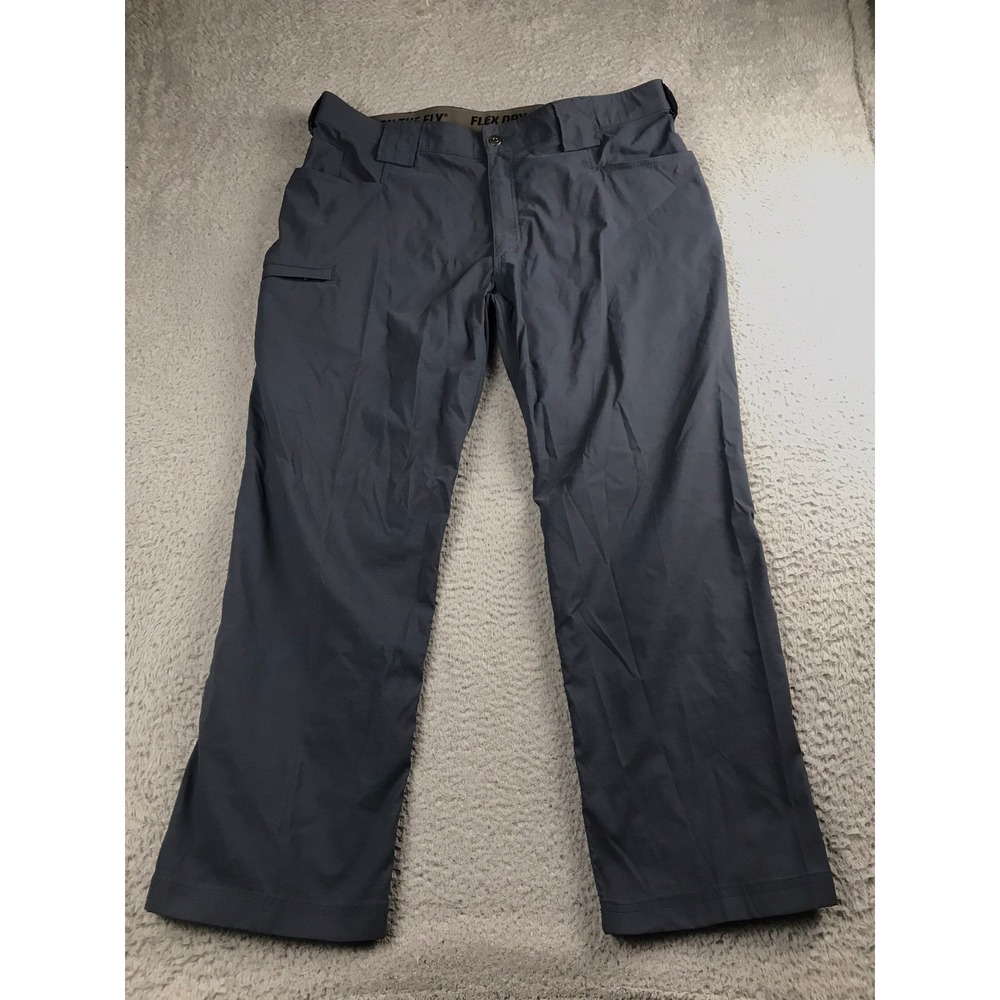 Duluth Trading Dry On The Fly Pants Mens 40 (40x29) Gray DuluthFlex Cargo Hiking